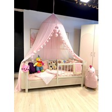 PremiumPort Mini LED Şeker Pembeli Tül Cibinlik, 5 Mt, Şık ve Zarif Dekorasyon Ürünü