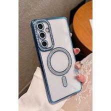 Nezih Case Samsung Galaxy S26 Plus Uyumlu Taşlı Magsafe Şarj Özellikli Kamera Korumalı Simli Kılıf