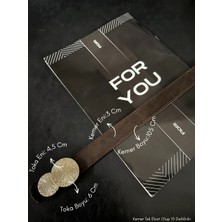 Fiori 2'li Yuvarlak Gold Toka Kadın Kemeri, Pantolon Kemeri, Ceket Kemeri, Elbise Kemeri, Gömlek Kemeri