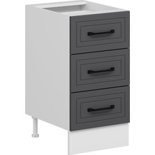 Alvinka Mutfak Modül Mbr_a Alt 3ç Nray 45CM Dolap Beyaz Antrasit Suntalam