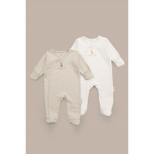 Little Gusto Sophie la girafe 2'li Organik Pamuk Bej Ekru Tulum Seti