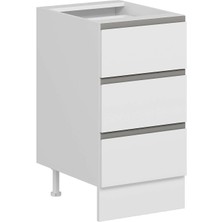 Alvinka Mutfak Modül Hg_j Alt 3ç Nray 45CM Dolap Beyaz Beyaz Suntalam