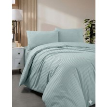 Miabella Home Çizgili Çift Kişilik Pamuk Saten Nevresim Takımı Otel Tipi Nevresim Seti (Pamuklu Saten)