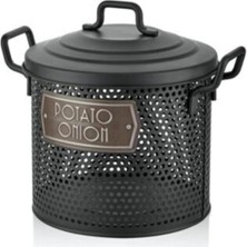 Özbience Siyah Patates ve Soğan Saklama Kabı 30X30X30 Cm, Şık ve Pratik Kullanım