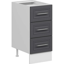 Alvinka Mutfak Modül Mbr_c Alt 3ç Nray 40CM Dolap Beyaz Antrasit Suntalam