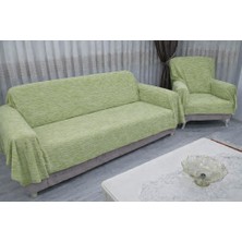 Mandaş Tekstil Mandaş Şönil Dokuma Koltuk Örtüsü Maxi Takım 3+3+1+1 A Yeşil