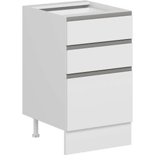 Alvinka Mutfak Modül Hg_j Alt 3Ç1B2K Nray 50CM Dolap Beyaz Beyaz Suntalam