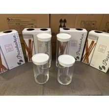 Özbience Vakumlu Cam Saklama Kabı 4’lü Set, Beyaz, Pratik ve Şık Erzak Saklama