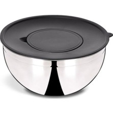 Özbience Paslanmaz Çelik Derin Kapaklı Karıştırma Kabı 24 Cm, Sağlam ve Kullanışlı