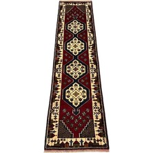 Burak Halı El Dokuma Sıfır Yahyalı Halısı Yolluk 72X283 Kök Boya %100 Yün Yolluk Kırmızı