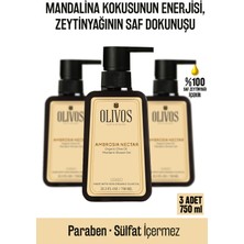 Olivos Doğal Zeytinyağlı Mandalina Kokulu Banyo Duş Jeli Zeytinyağı Mandalinalı Nemlendirici 3 Adet 750ML