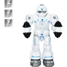 Toyska Işıklı ve Müzikli Hareketli Atletik Sporcu Robot Oyuncak – Pilli - Beyaz Mavi