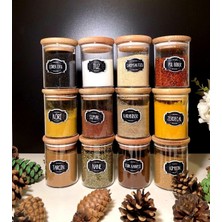 Özbience 12'li 200ML Borosilikat Cam Baharatlık Seti, Şık ve Dayanıklı Tasarım