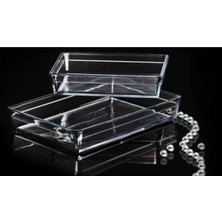 Özbience Şık 2 Boy Premium Dikdörtgen Cam Tepsi Seti, Dayanıklı ve Kullanışlı