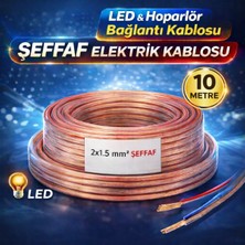 Poke 2x1.5 Şeffaf Elektrik Kablosu – LED - Hoparlör - Elektrik Bağlantı Kablosu 10 mt