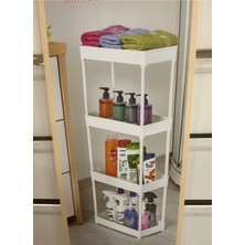 Özbience 4 Katlı Beyaz Plastik Çok Amaçlı Sebzelik ve Mutfak Düzenleyici