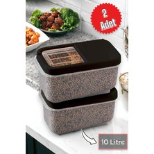 Özbience 2 Adet 10 Litre Çok Amaçlı Saklama Kabı, Siyah, Kayar Kapak