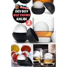 Özbience 2 Adet Büyük Gıda Sınıfı Silikon Buz Topu Kalıpları, Kolay Kullanım