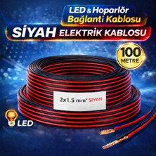 Fırsat Yolu 2x1.5 Siyah Elektrik Kablosu – LED - Hoparlör - Elektrik Bağlantı Kablosu 100 mt