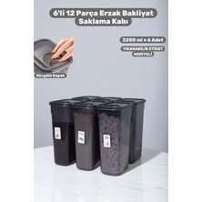 Özbience 6'lı 12 Parça 3200 ml Saklama Kabı Seti Hava Geçirmez Mutfak Düzenleyici