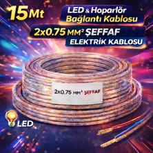 Poke 2x0.75 Şeffaf Elektrik Kablosu – LED - Hoparlör - Elektrik Bağlantı Kablosu 15 mt