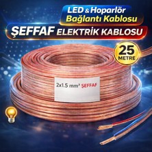 Poke 2x1.5 Şeffaf Elektrik Kablosu – LED - Hoparlör - Elektrik Bağlantı Kablosu 25 mt