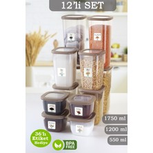 Özbience 12'li Coral Silikon Kapaklı Kare Saklama Kabı Seti, Pratik ve Şık Organizatör