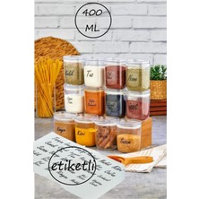 Özbience 12'li 400 ml Vakumlu Damla Baharatlık Takımı Sızdırmaz Kapaklı