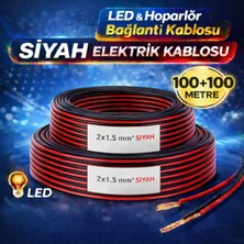Fırsat Yolu 2x1.5 Siyah Elektrik Kablosu – LED - Hoparlör - Elektrik Bağlantı Kablosu 100 + 100 mt