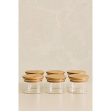 Özbience Hava Geçirmez 6'lı Düz Cam Kahvaltılık Kavanoz Seti, 365 ml