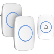 PremiumPort 2 Alıcılı Kablosuz LED Kapı Zili, Uzaktan Kumandalı, Beyaz Tasarım