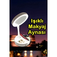PremiumPort Büyüteçli ve LED Işıklı Seyahat Makyaj Aynası, 10X Büyüteçli, Portatif