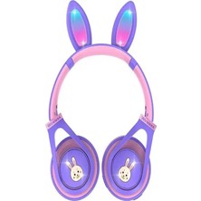 PremiumPort Yüksek Ses Kaliteli Renkli LED Işıklı Bluetooth Kulaklık Çocuk ve Yetişkin