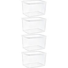 Özbience 4'lü Çok Amaçlı Kapaklı Şeffaf Kutu Seti, 18 Lt