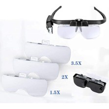 PremiumPort LED Işıklı Şarjlı 3 Lensli Büyüteç Gözlüğü, Kolay Kullanımlı ve Pratik Ürün