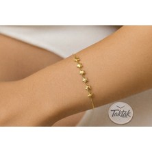 Taktak Altın Renk Sıralı Yıldız Asansör Çelik Bileklik