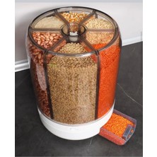 Özbience 360° Dönebilen 6 Bölmeli Hava Geçirmez Saklama Kabı, 6 Litre