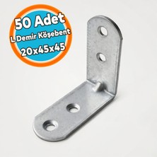 Nzb (50 Adet) L Demir Gönye Yuvarlak Başlı 20X45X45 mm Metal Köşe Birleştirme Raf Dolap Montaj Aparatı