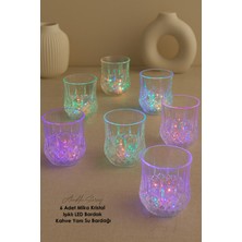 PremiumPort 6 Adet Renkli LED Işıklı Kristal Bardaklar, Parti ve Günlük Kullanım