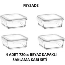 Özbience Şeffaf Saklama Kabı Seti 4'lü, 720CC, Pratik ve Dayanıklı Tasarım