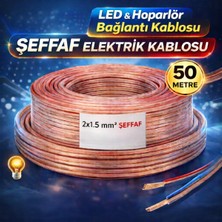 Poke 2x1.5 Şeffaf Elektrik Kablosu – LED - Hoparlör - Elektrik Bağlantı Kablosu 50 mt