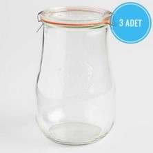 Özbience 1750 ml Lale Kavanoz Seti, 3'lü, Şık ve Kullanışlı Saklama Çözümleri