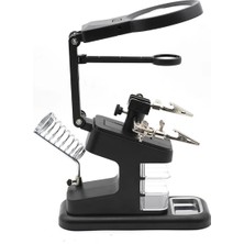 PremiumPort Işıklı Büyüteç Lehim Standı, 10 Led, 3X-25X Zoom, USB ve Pil Destekli