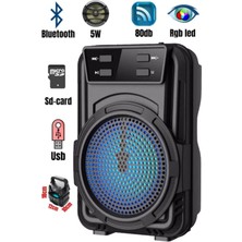 PremiumPort Kablosuz LED Bluetooth Hoparlör, Mini Işıklı Ses Bombası, Fm ve USB Destekli