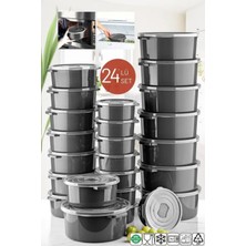 Özbience 24'lü Yuvarlak Saklama Kabı Seti, Mikrodalga ve Difriz Uyumlu