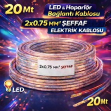 Poke 2x0.75 Şeffaf Elektrik Kablosu – LED - Hoparlör - Elektrik Bağlantı Kablosu 20 mt