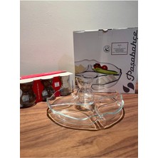 Özbience Kahvaltılık Seti 4 Parça, Bölmeli Tabak ve Bardaklar, Şık ve Kullanışlı