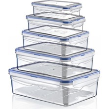 Özbience 5'li Dörtgen Sızdırmaz Saklama Kabı Seti, Pratik ve Dayanıklı