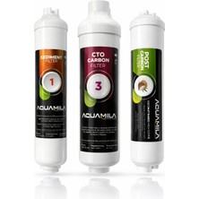 Aqua Mila Kapalı Kasa Inline 3'lü Su Arıtma Filtre Seti | Iso Standartlarına Uygun Üçlü Set