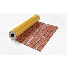 Tink Kendinden Yapışkanlı Keçe Duvar Kağıdı Kırmızı Tuğla Desenli 48x280 cm (6 Adet - 8 M²)